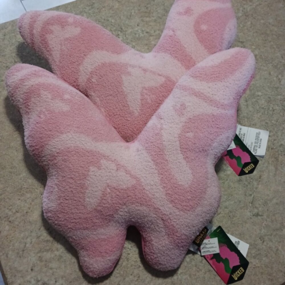 2 new Wicked movie Glinda butterfly pillows